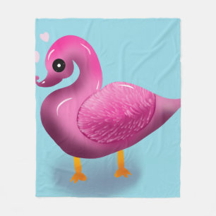 Cobertor De Velo Arte de berçário de coração e pato rosa Kawaii fof