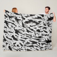 Arte de Brushstrokes Abstrato preto e branco