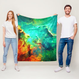 Cobertor De Velo Arte de Canvas de Galáxias Vibrante