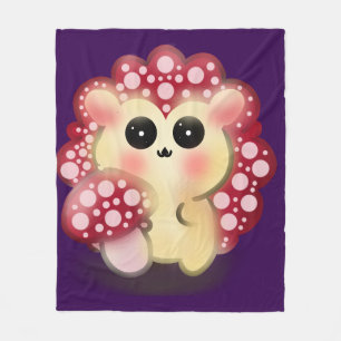 Cobertor De Velo Arte de Cogumelo Vermelho Kawaii Fofoouriço