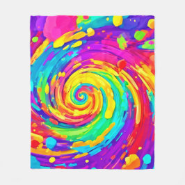 Cobertor De Velo Arte de Coloração Espiral Vibrante