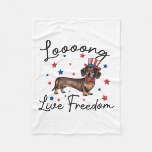 Cobertor De Velo Arte de Dachshund Viva a Liberdade