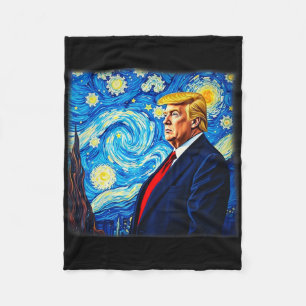 Cobertor De Velo Arte de Donald Trump Noite Estrelada Estilo Van Go