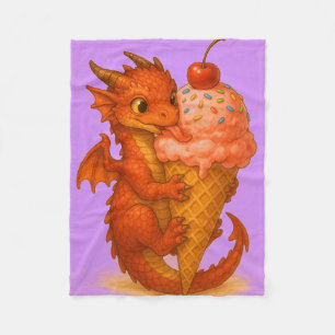 Cobertor De Velo Arte de fantasia do sorvete de um dragão de bebê d
