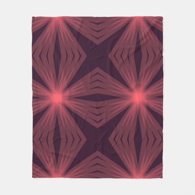 Cobertor De Velo Arte de flores geométrica do estilo retrô clássico (Frente)