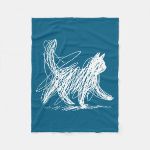 Cobertor De Velo Arte de Gato Minimalista Mínima