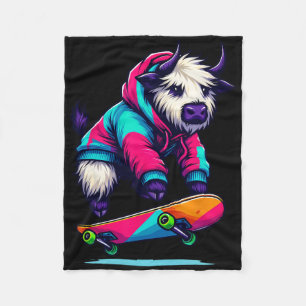 Cobertor De Velo Arte de Ilustração de Iaque Skate Legal e Divertid