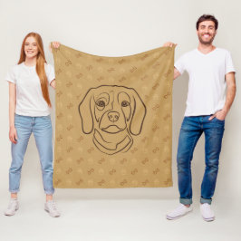 Cobertor De Velo Arte de Linha Beagle, Elegância com Atitude