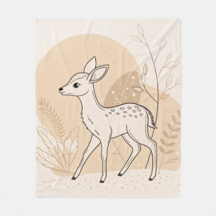 Cobertor De Velo Arte de linha de cervo bebê escandinavo – Minimali