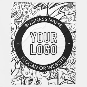 Cobertor De Velo Arte de Linha Moderna & Seu Logotipo com Texto Edi