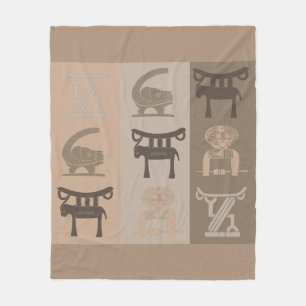 Cobertor De Velo Arte de Motivos Símbolos Africanos Abstratos Moder