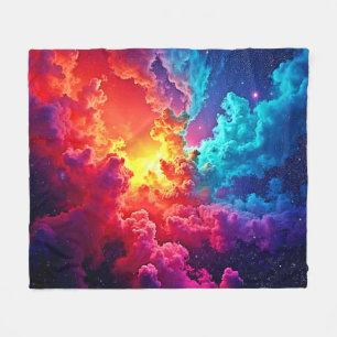 Cobertor De Velo Arte de Nebulosa Vibrante: Arte de Cor Cósmica