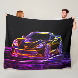 Cobertor De Velo Arte de néon dos grafites do carro de esportes do