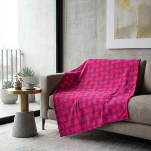 Cobertor De Velo Arte de Padrão Interligado Roxo Magenta Dinâmico