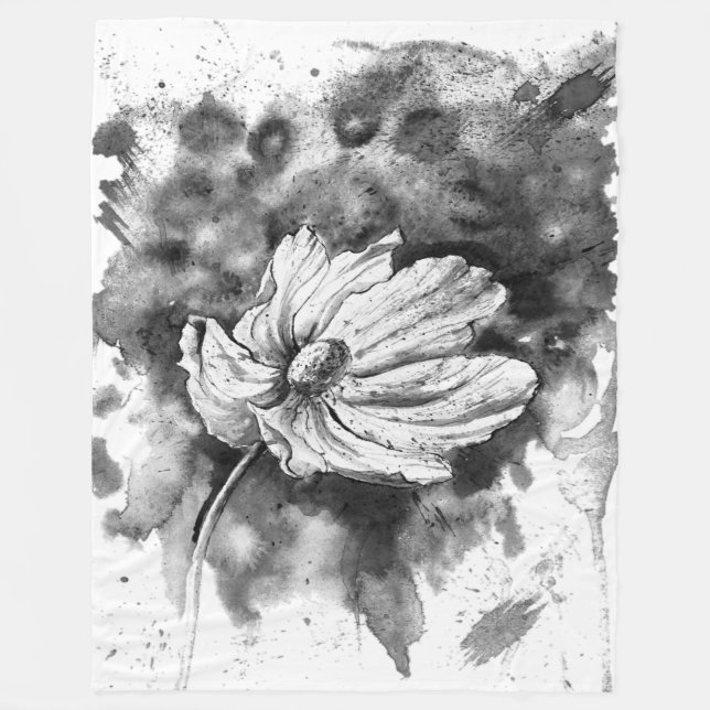 Cobertor De Velo Arte de pintura con flor (Frente)