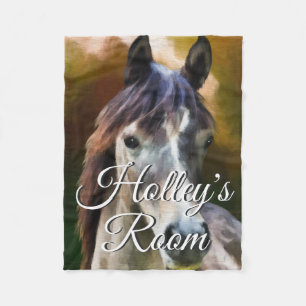 Cobertor De Velo Arte de pintura em Retrato Horso Personalizada