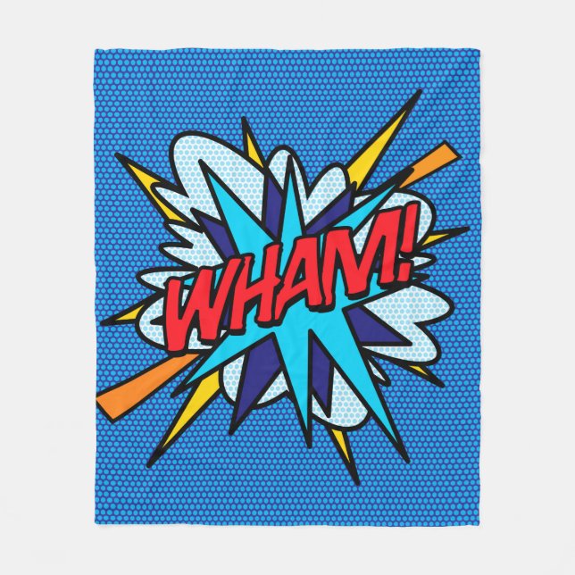 Cobertor De Velo Arte de Pop de Livro de Comic Retro WHAM Fun (Frente)