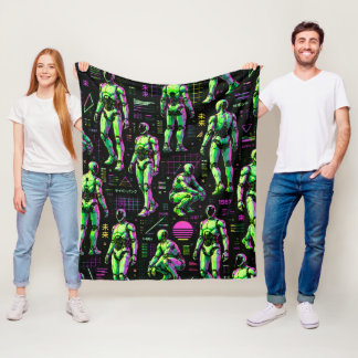 Cobertor De Velo Arte de Robô Humanoide Futurista | Android de Ficç