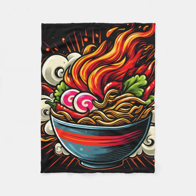 Cobertor De Velo Arte de Rua de Ramen Japonês Apimentado (Frente)