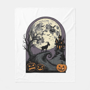 Cobertor De Velo Arte de Silhueta de Halloween Vintage de Cabra Ass