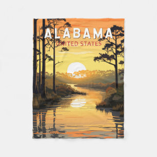 Cobertor De Velo Arte de Viagem Vintage do Alabama