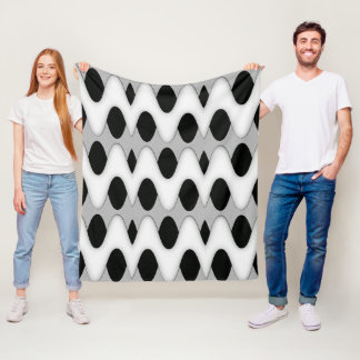 Cobertor De Velo Arte Deco - Onda Preta e Branca