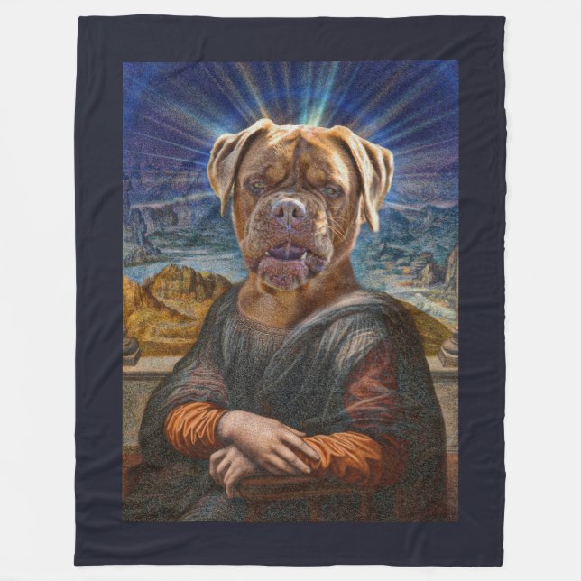 Cobertor De Velo ARTE Digital - BULLDOG MONA LISA (Frente)