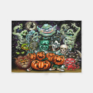 Cobertor De Velo Arte Divertida de Halloween