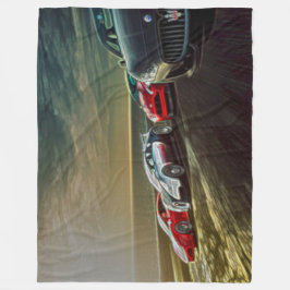 Cobertor De Velo Arte do acrílico das corridas de carros dos