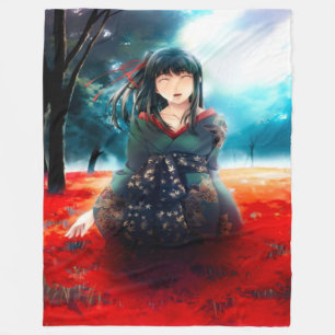 Cobertor De Velo Arte do Airbrush da menina de gueixa do Anime