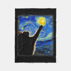 Cobertor De Velo Arte do Céu Noturno Gato Estrelado Arte Gato Amant