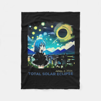 Cobertor De Velo Arte do estilo anime Solar Eclipse 2024
