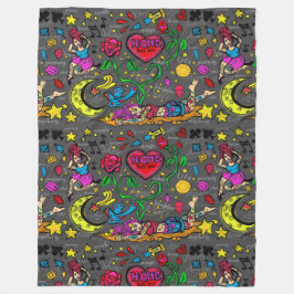 Cobertor De Velo Arte do Pinup do amor do tatuagem