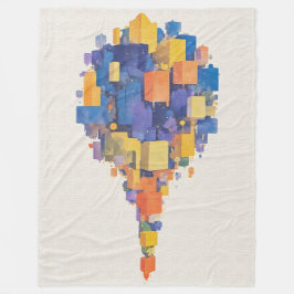 Cobertor De Velo Arte em Aquarela de Blocos Coloridos Flutuantes Mo