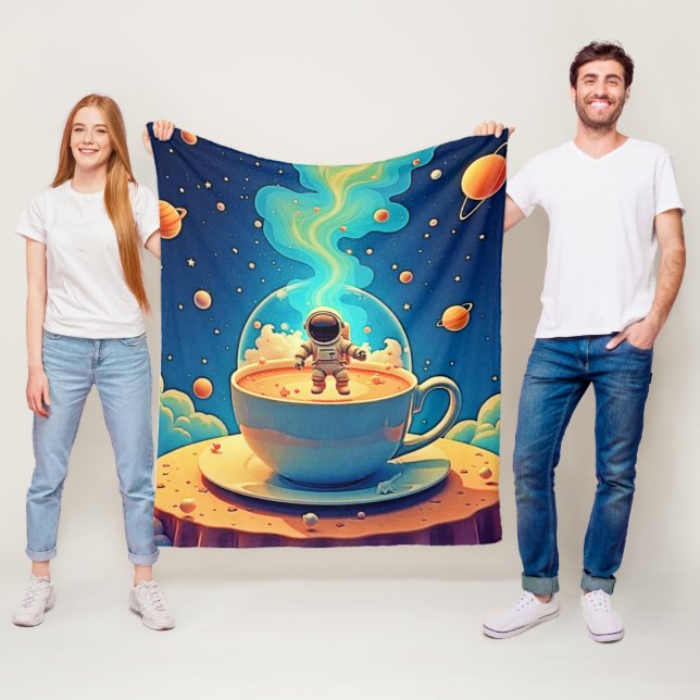 Cobertor De Velo Arte Espacial Café Astronauta (In Situ)