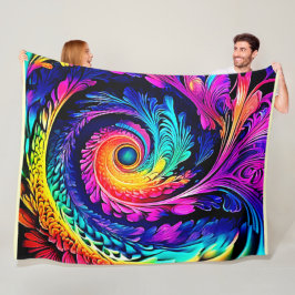 Cobertor De Velo Arte Espiral Colorida Psicodélica