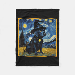 Cobertor De Velo Arte Estrelada Noite Céu Arte Cachorro Fofo Hallow
