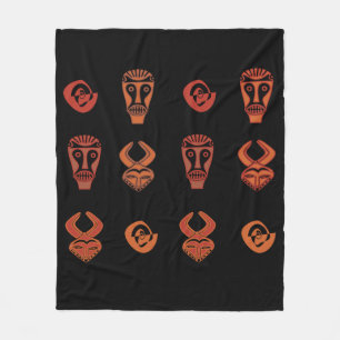Cobertor De Velo Arte facial tribal africana abstrata contemporânea
