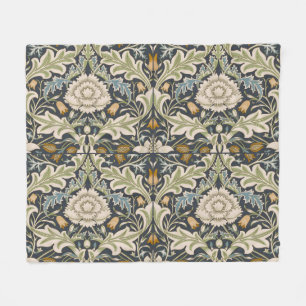Cobertor De Velo Arte Floral Azul Marinho William Morris Severn
