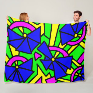 Cobertor De Velo Arte Floral Azul Rabiscada