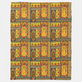Cobertor De Velo Arte Folclórica Africana - Padrão de Formas Sem Ol