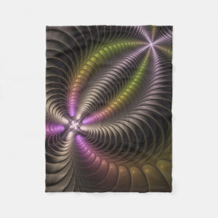 Cobertor De Velo Arte Fractal 3D Colorida abstrato brilhante