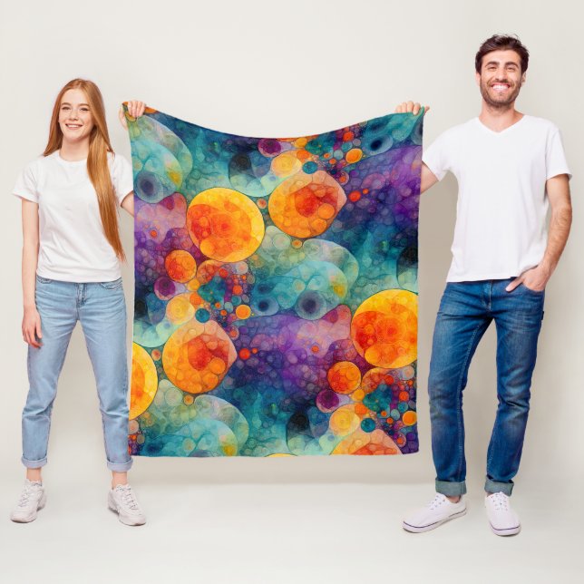 Cobertor De Velo Arte Fractal Abstrato Padrão Vibrante Deriva Solar (In Situ)