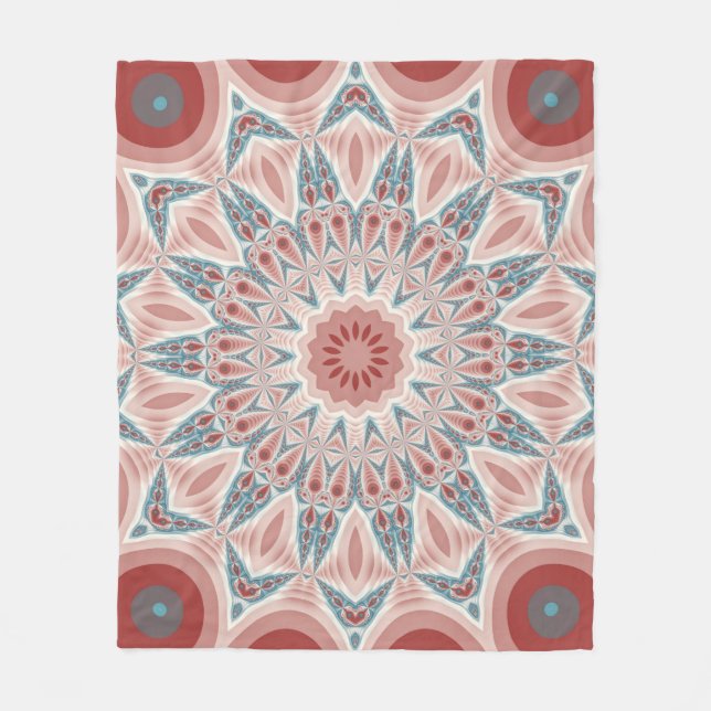Cobertor De Velo Arte Fractal do Caleidoscópio Moderno em greve (Frente)