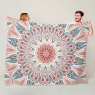 Cobertor De Velo Arte Fractal do Caleidoscópio Moderno em greve