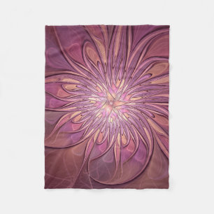 Cobertor De Velo Arte fractal floral moderna abstrata cores de baga