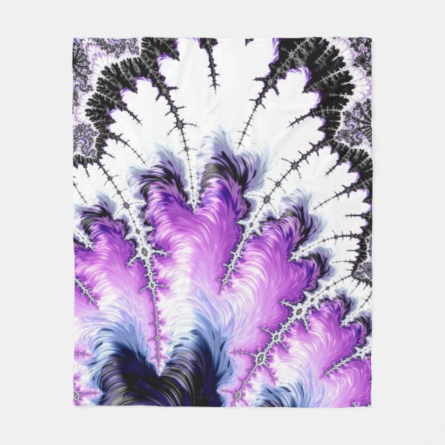 Cobertor De Velo Arte Fractal Gradiente Colorida Moderna (Frente)