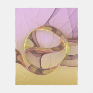 Cobertor De Velo Arte Fractal Rosa Dourado Moderno Abstrato