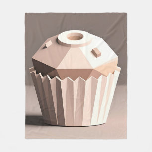 Cobertor De Velo Arte Geométrica de Cupcake Facetado