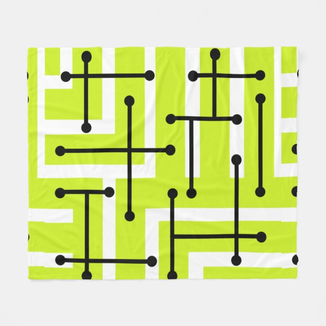 Cobertor De Velo Arte Geométrica Maze Chartreuse (Frente (Horizontal))